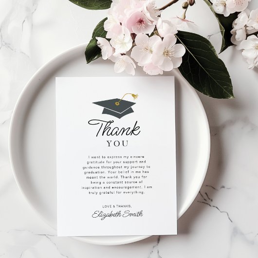 Eenvoudig zwart-wit afstuderen dank u kaart