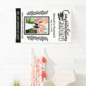 Eenvoudig zwart-wit Afstuderen één foto verticaal Spandoek (Insitu)