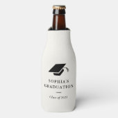 Eenvoudig zwart-wit Afstuderen Flesjeskoeler (Fles Voorkant)