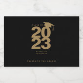 Eenvoudig zwart-wit Afstuderen mini-alcoholetiket Likeurfles Etiket (Enkel label)