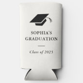 Eenvoudig zwart-wit Afstuderen Seltzer Blikjeskoeler (Voorkant)