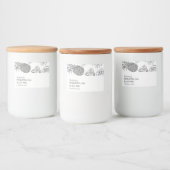 Eenvoudig zwart & wit ananas jam label voedselcontainer etiket (Flessen)