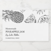 Eenvoudig zwart & wit ananas jam label voedselcontainer etiket (Enkel label)