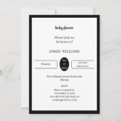 Eenvoudig zwart-wit Baby shower gepersonaliseerd Kaart (Voorkant)