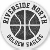 Eenvoudig zwart-wit basketbalteam sticker (Voorkant)