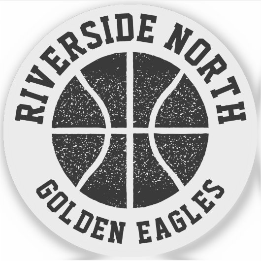 Eenvoudig zwart-wit basketbalteam sticker (Voorkant)