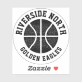 Eenvoudig zwart-wit basketbalteam sticker (Vel)