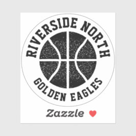 Eenvoudig zwart-wit basketbalteam sticker