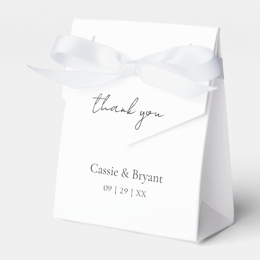 Eenvoudig zwart-wit bedankt bedankdoosjes (Voorkant Zijde)