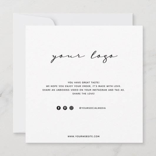 Eenvoudig zwart-wit, bedankt Visitekaartje (Achterkant)