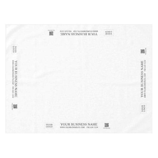 Eenvoudig Zwart & Wit Bedrijf Logo Craft Show Tafelkleed (Voorkant (Horizontaal))