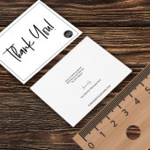Eenvoudig Zwart Wit Bedrijf Logo Custom Dank u Bedankkaart
