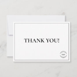 Eenvoudig Zwart Wit Bedrijf Logo Custom Dank u Bedankkaart