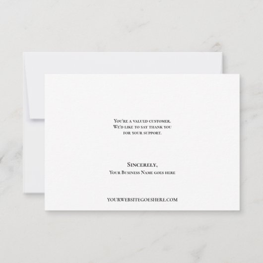Eenvoudig Zwart Wit Bedrijf Logo Custom Dank u Bedankkaart (Achterkant)