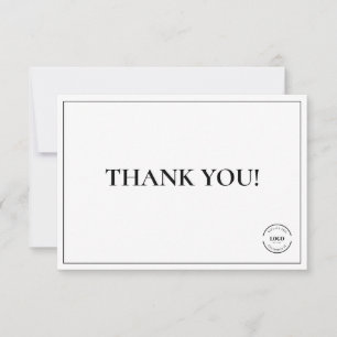 Eenvoudig Zwart Wit Bedrijf Logo Custom Dank u Bedankkaart