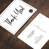 Eenvoudig Zwart Wit Bedrijf Logo Custom Dank u Briefkaart