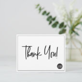Eenvoudig Zwart Wit Bedrijf Logo Custom Dank u Briefkaart (Staand voorkant)