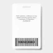 Eenvoudig zwart wit bedrijf Logo foto-ID streepjes Badge (Back)