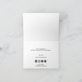 Eenvoudig zwart wit bedrijf Logo Sociale dank Bedankkaart (Binnen)