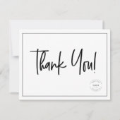 Eenvoudig zwart wit bedrijf Logo Sociale dank Bedankkaart (Voorkant)