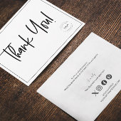 Eenvoudig zwart wit bedrijf Logo Sociale dank Bedankkaart