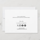 Eenvoudig zwart wit bedrijf Logo Sociale dank Kaart (Achterkant)