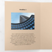 Eenvoudig zwart-wit bedrijfsvlak drieluik kaart (Binnenzijde eerst)