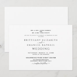 Eenvoudig zwart-wit beide ouders staan vermeld in  kaart