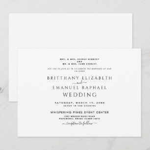 Eenvoudig zwart-wit beide ouders staan vermeld in  kaart