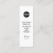 Eenvoudig zwart-wit Bladwijzer Mini Visitekaartje (Achterkant)