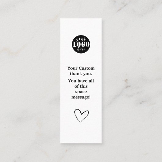 Eenvoudig zwart-wit Bladwijzer Mini Visitekaartje (Achterkant)