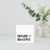 Eenvoudig zwart-wit Blauwgroen hart Aanbevelingskaartje (Staand voorkant)