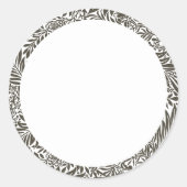 Eenvoudig zwart-wit bloemmotief Label (Voorkant)