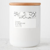 Eenvoudig Zwart & Wit Blueberry Jam Label Voedselcontainer Etiket (Voorkant)