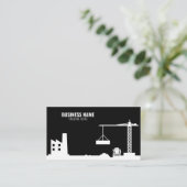 Eenvoudig zwart-wit bouwterrein Silhouette Visitekaartje (Staand voorkant)