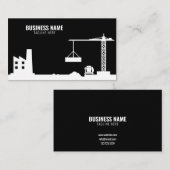 Eenvoudig zwart-wit bouwterrein Silhouette Visitekaartje (Voorkant / Achterkant)