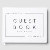 Eenvoudig zwart-wit bruiloft gastenboek (Voorkant)