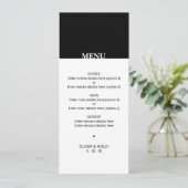 Eenvoudig zwart-wit bruiloft menu (Staand voorkant)