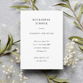 Eenvoudig zwart-wit bruiloft repetitie diner informatiekaartje