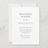 Eenvoudig zwart-wit bruiloft repetitie diner kaart (Voorkant)