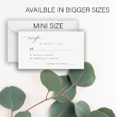 Eenvoudig zwart-wit bruiloft RSVP Notitiekaartje