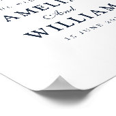 Eenvoudig zwart-wit bruiloft welkom teken poster (Hoek)