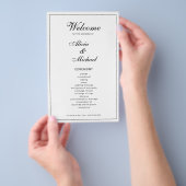 Eenvoudig zwart-wit bruiloftsprogramma met een bep flyer (Hand)