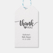 Eenvoudig zwart-wit buffel geplakt bedankt cadeaulabel (Voorkant)