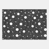 Eenvoudig zwart-wit cadeau inpakpapier vel (Voorkant 3)