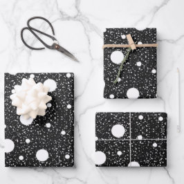 Eenvoudig zwart-wit cadeau inpakpapier vel