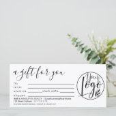 Eenvoudig zwart-wit cadeaubon logo (Staand voorkant)