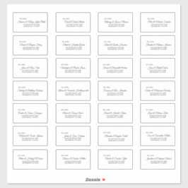 Eenvoudig zwart-wit calligrafie-gastlabel sticker