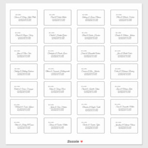 Eenvoudig zwart-wit calligrafie-gastlabel sticker