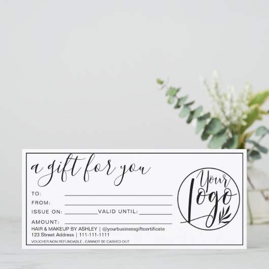 Eenvoudig zwart-wit certificaat logo (Staand voorkant)